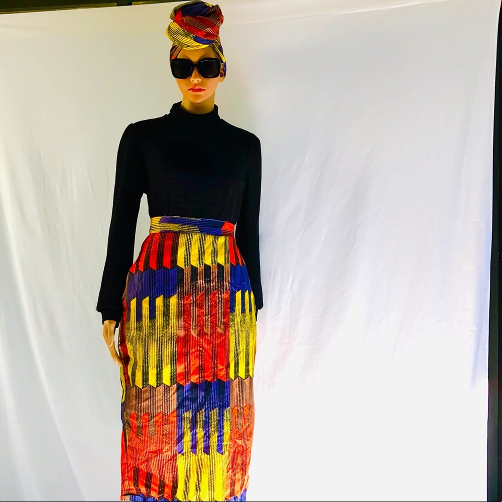 Ankara Pencil Skirt and head wrap